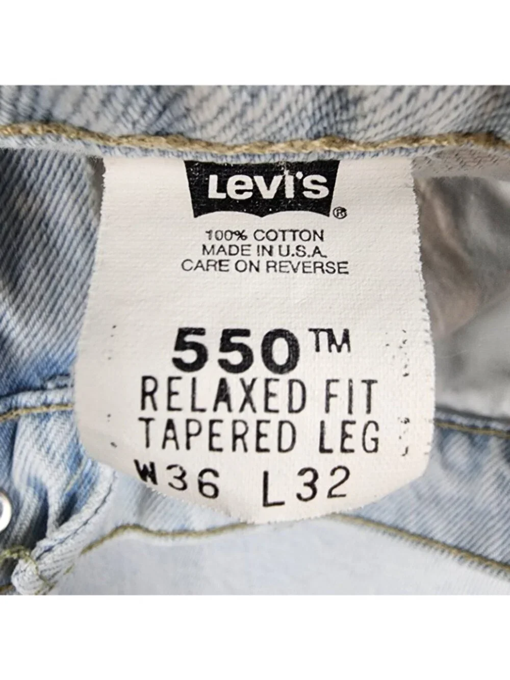 Levi’s 550 Vintage Jeans Men 36x31 Relaxed Fit Tapered Lt Blue Denim 95' Y2K USA
